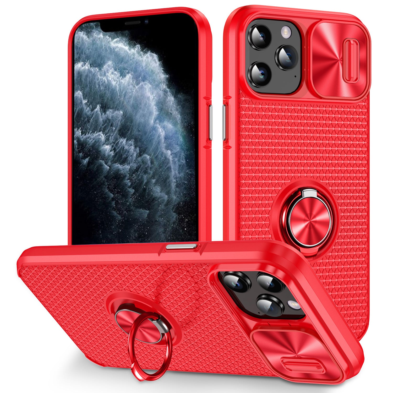 Ring Kickstand PC TPU telefontaske til iPhone 11 Pro Slide Kamera Lens Cover Smartphone Cover Ring Kickstand PC TPU telefontaske til iPhone 11 Pro Slide Kamera Lens Cover Smartphone Cover